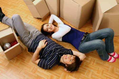 Organised packing materials for a move in Roehampton