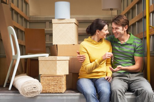 A professional team managing access and loading for office removals in Roehampton