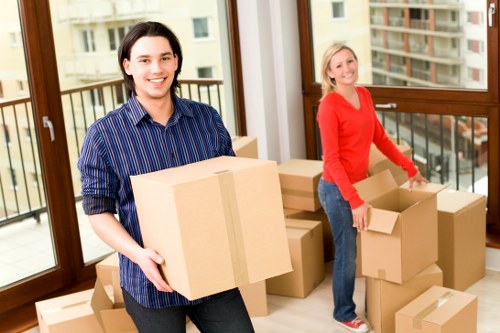 Packed removal van for a small flat or office move in Roehampton